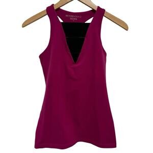 Beyond Yoga pink fuchsia Racerback Tank Top black inlet S Small workout pullover
